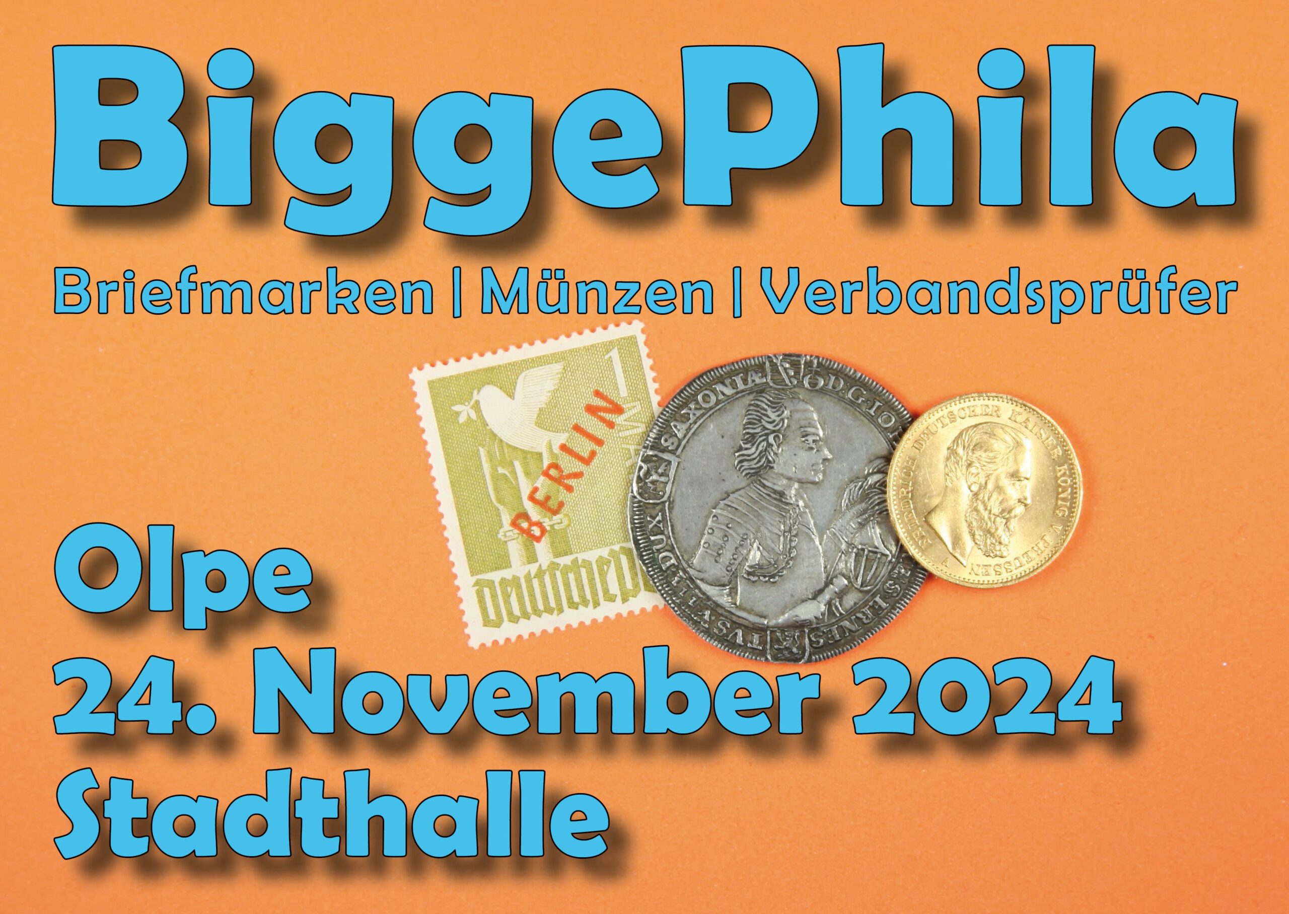 Mehr über den Artikel erfahren BiggePhila 2024 – Briefmarken- und Münzen-Börse in der Stadthalle Olpe